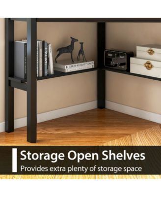 Corner Wooden Computer Desk for Home Office or Study, Compact Laptop Workstation