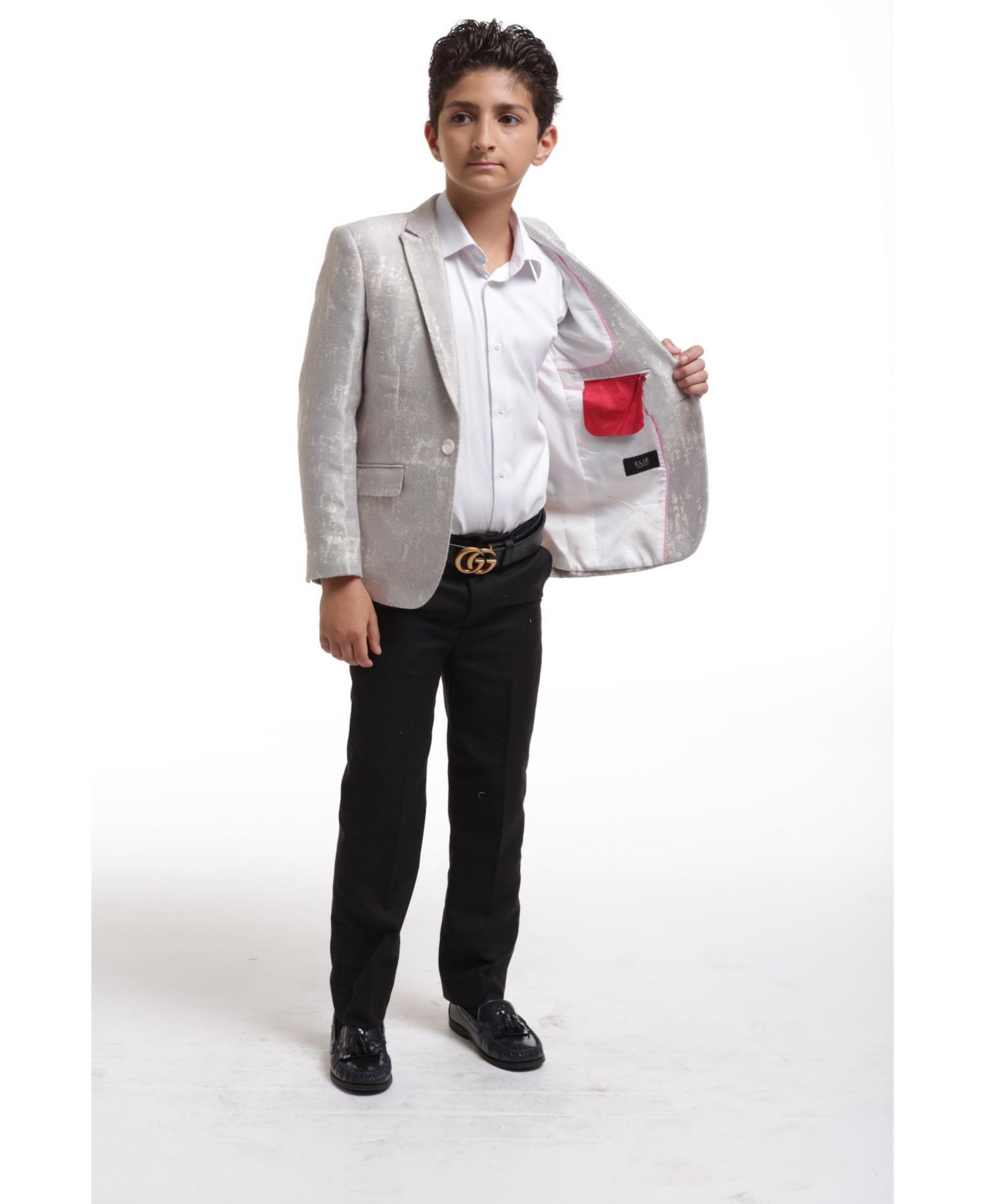 Boys Gold Slim Fit Classic Blazer