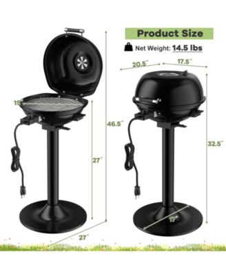 1600W Portable Electric Grill with Removable Non-Stick Rack for Indoor & Outdoor Use