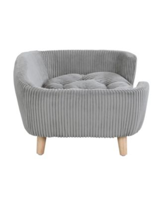 Mid-Century Dog Bed with Birch, Tufted Cushion