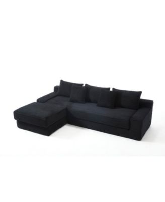 L-Shaped Corduroy Sectional Sofa Bed
