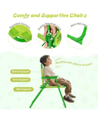 Toddler Picnic Table & Chair Set w/ 2 Folding Chairs & Height Adjustable Umbrella