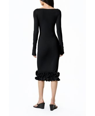 Women's Jersey Maxi Dress with Ruffle Detail