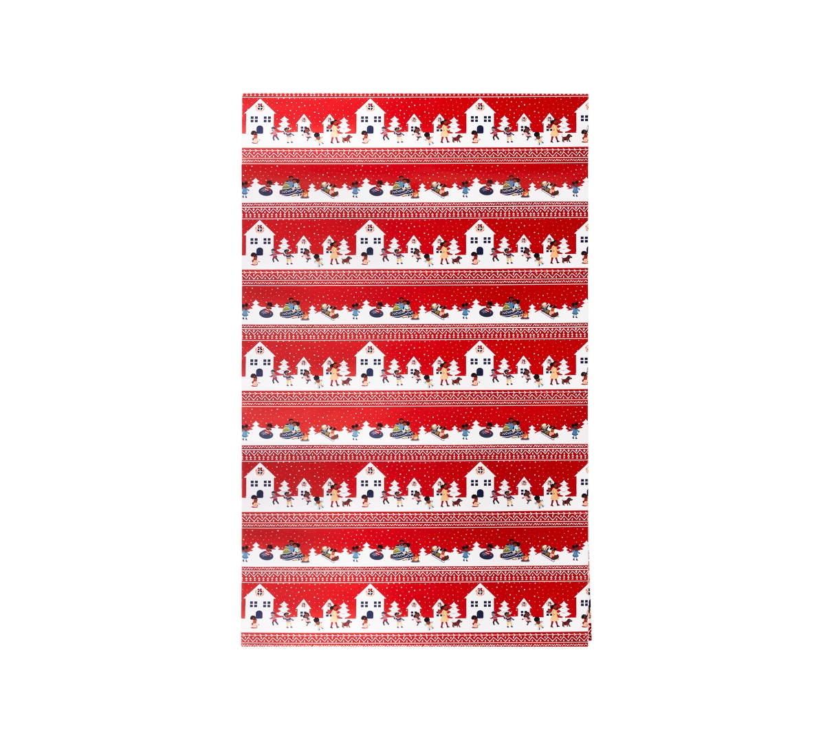 Black Paper Party Snowy Stripe Gift Wrap In Red