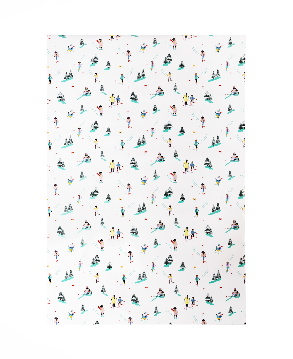 Black Paper Party Ski Ditsy Gift Wrap In Multi