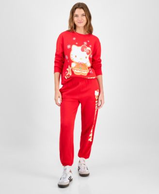 Hybrid - Juniors' Hello Kitty Holiday Fleece Sweatpants