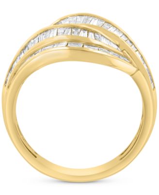 EFFY&reg; Diamond Baguette Swirl Statement Ring (3/4 ct. t.w.) in 14k Gold