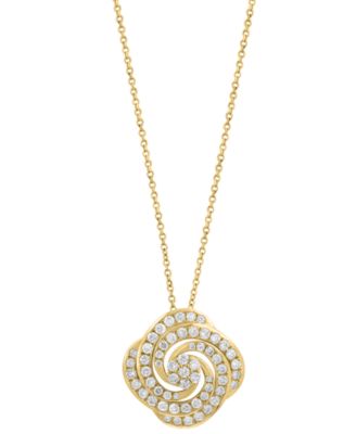 Diamond Pendant Necklace (1-1/20 ct. t.w.) in 14k Yellow Gold, 17" + 1" extender