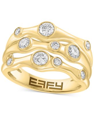 EFFY Collection - Diamond Three-Row Ring (3/4 ct. t.w.) in 14k Yellow Gold