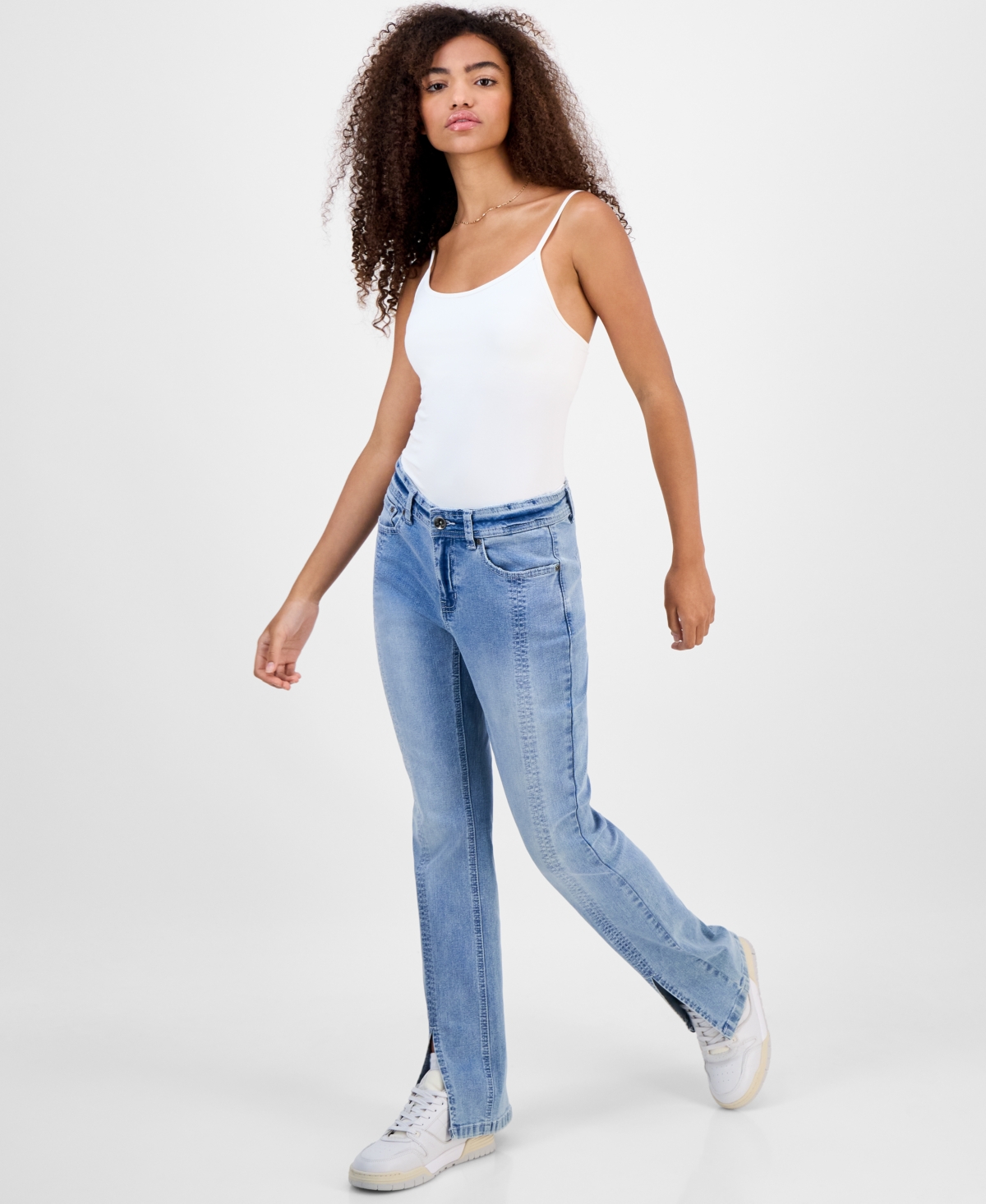 Dollhouse Juniors' Mid-Rise Seamed Bootcut Jeans