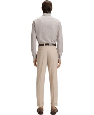 Men's Linen-Silk Slim-Fit Dress Shirt