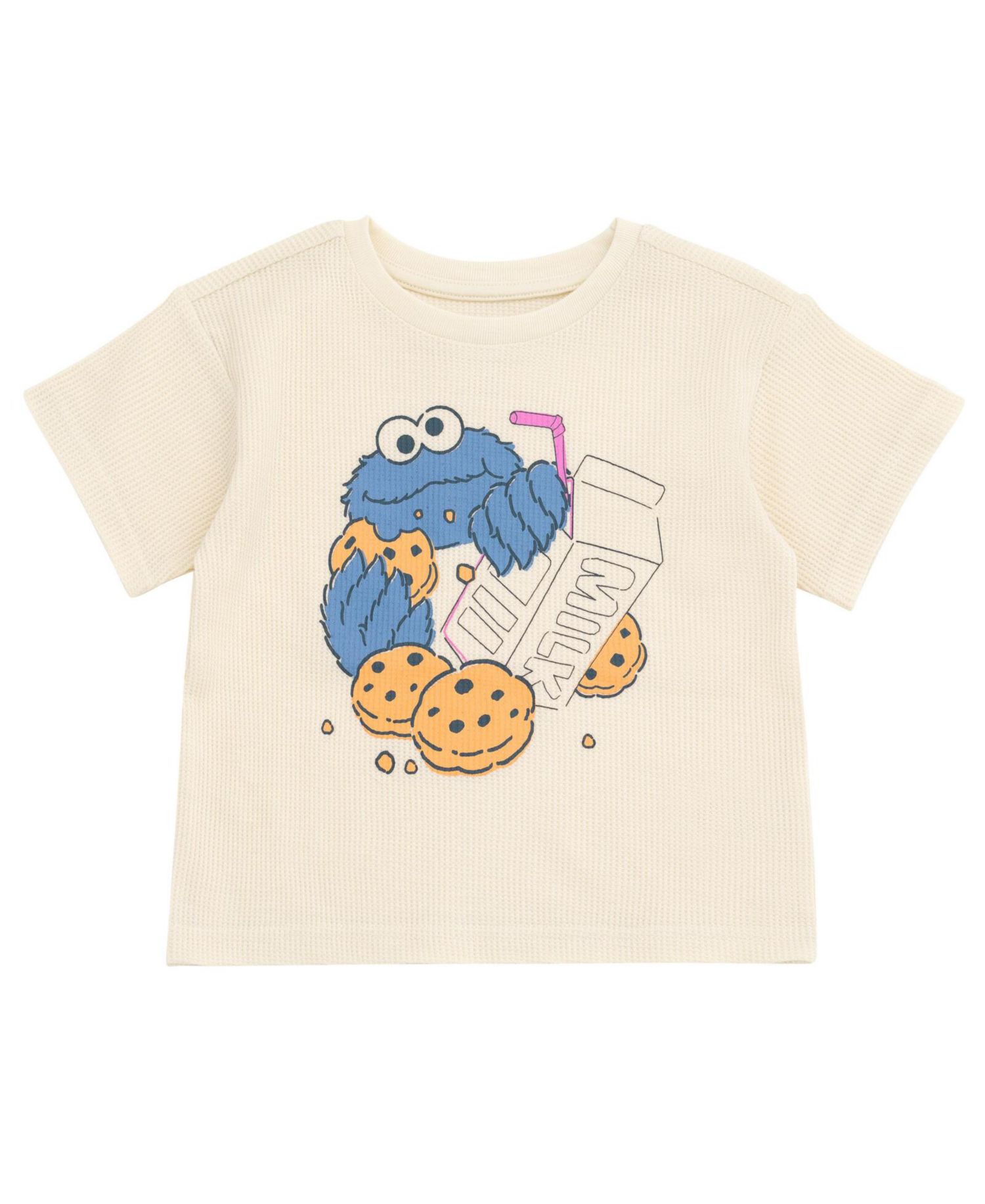 Baby Boys' Cookie Monster Waffle-Knit T-Shirt and Shorts, 2-Piece Set
