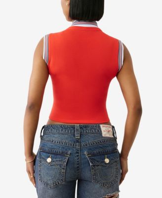 Women's Sporty Terry Polo Top