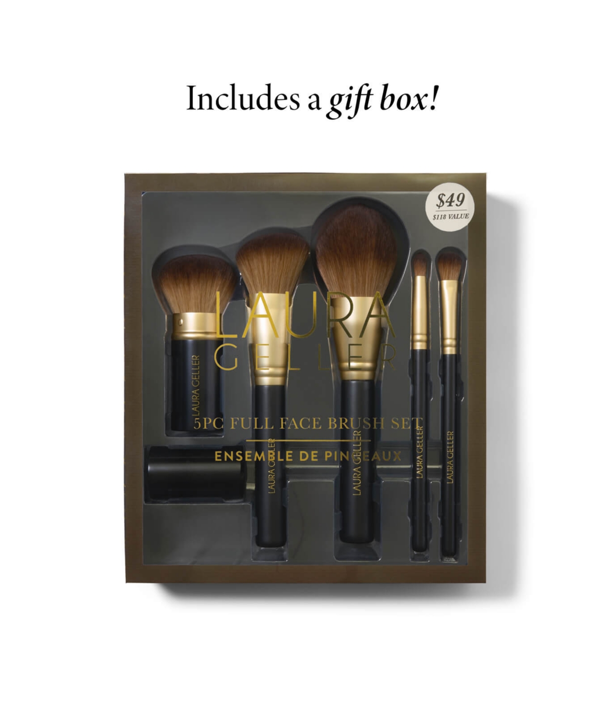 Laura Geller Beauty 5-pc. Full Face Brush Set In Transparent