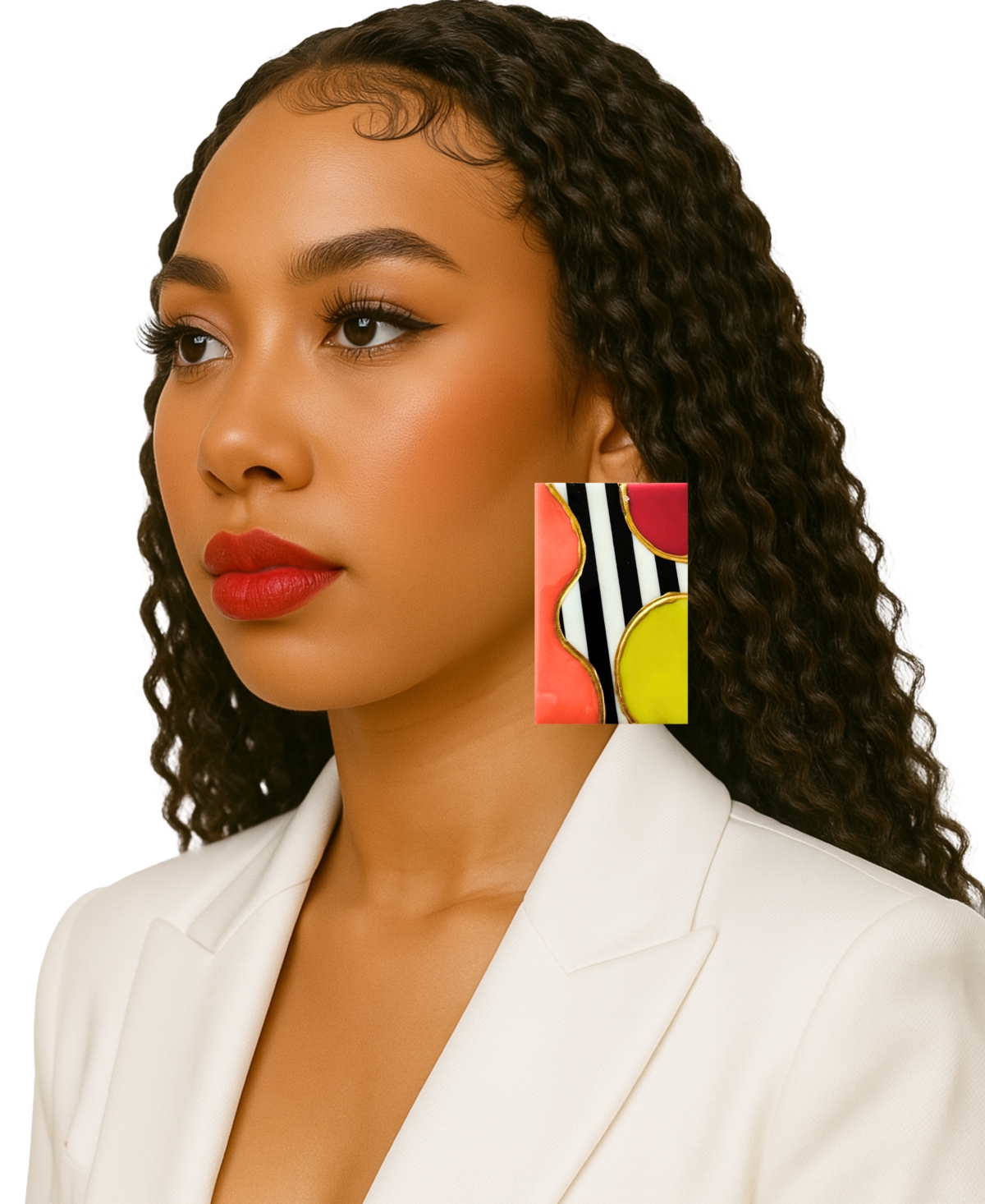 Swanky Designs Harper Studs Geometric Earrings In Multi