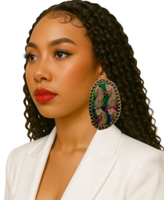 Zia Chain Studs Statement Earrings