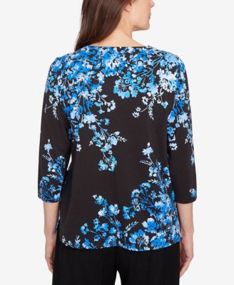Petite Floral Asymmetric Top