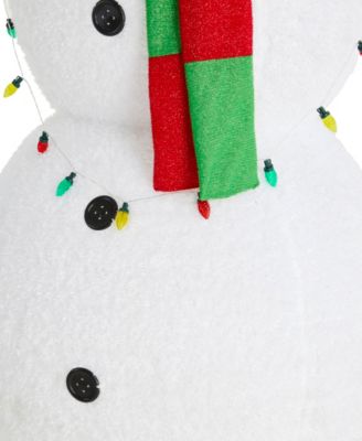 94.5" Lighted Fabric Christmas 3D Foldable Snowman Outdoor D&eacute;cor