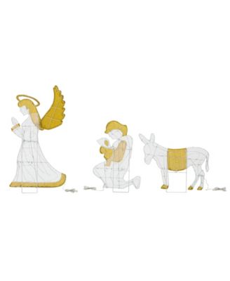 Lighted Fabric Christmas 2D Iridescent Nativity Scene Outdoor D&eacute;cor, Set of 11