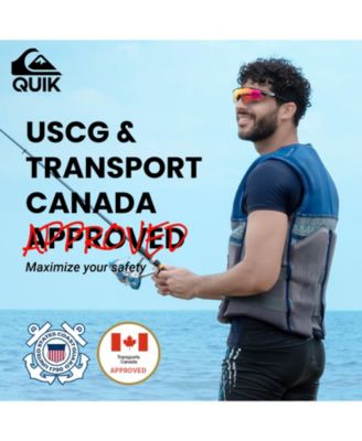 Quiksilver Men's Life Vest, USCG & Transport Canada Approved PFD Life Jacket