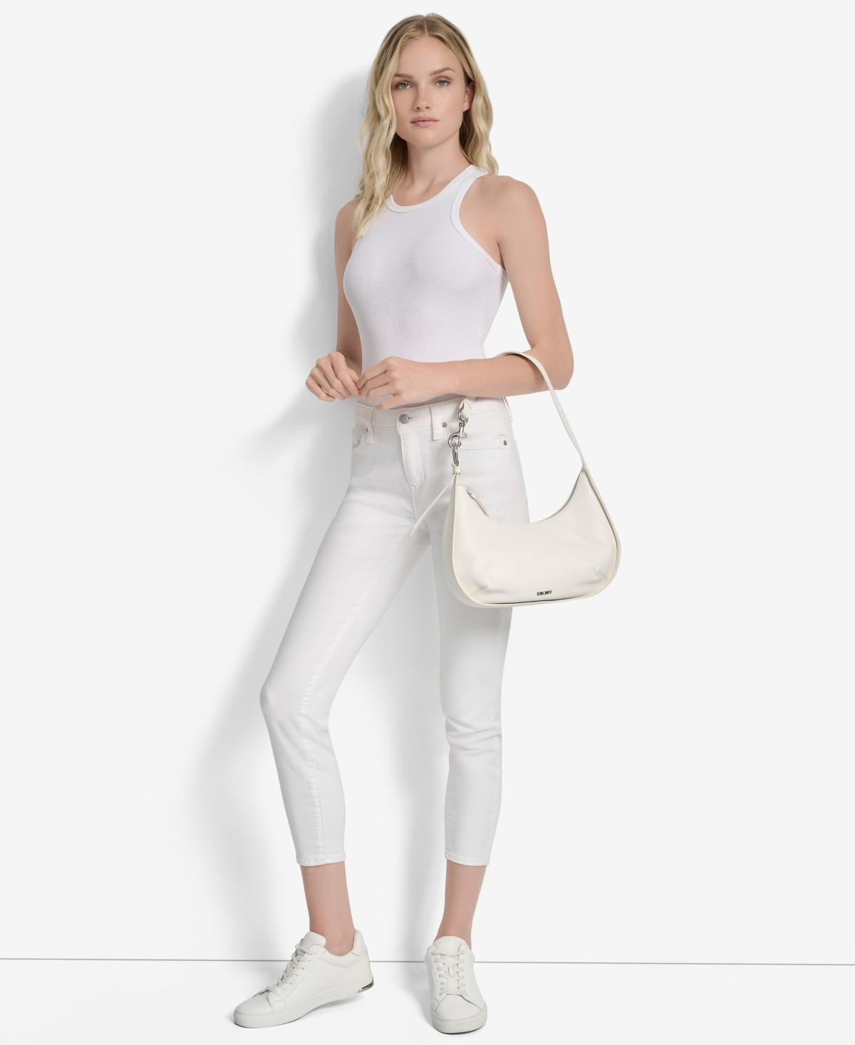 Dkny Thyme Medium Hobo Bag In White