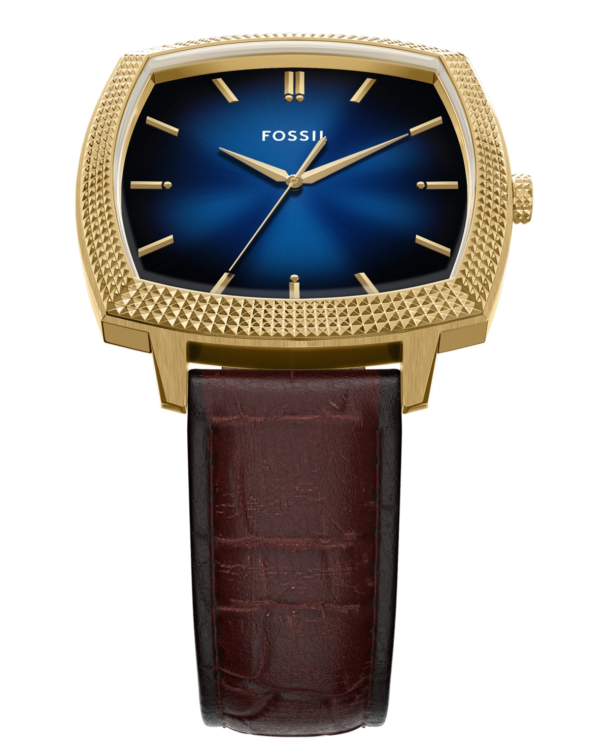 Fossil Unisex Nick Jonas x Machine Luxe Vignette Brown Croco Leather Watch, 37mm