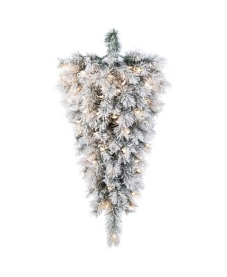 3 ft Pre-Lit Snow Flocked Pine Christmas Teardrop