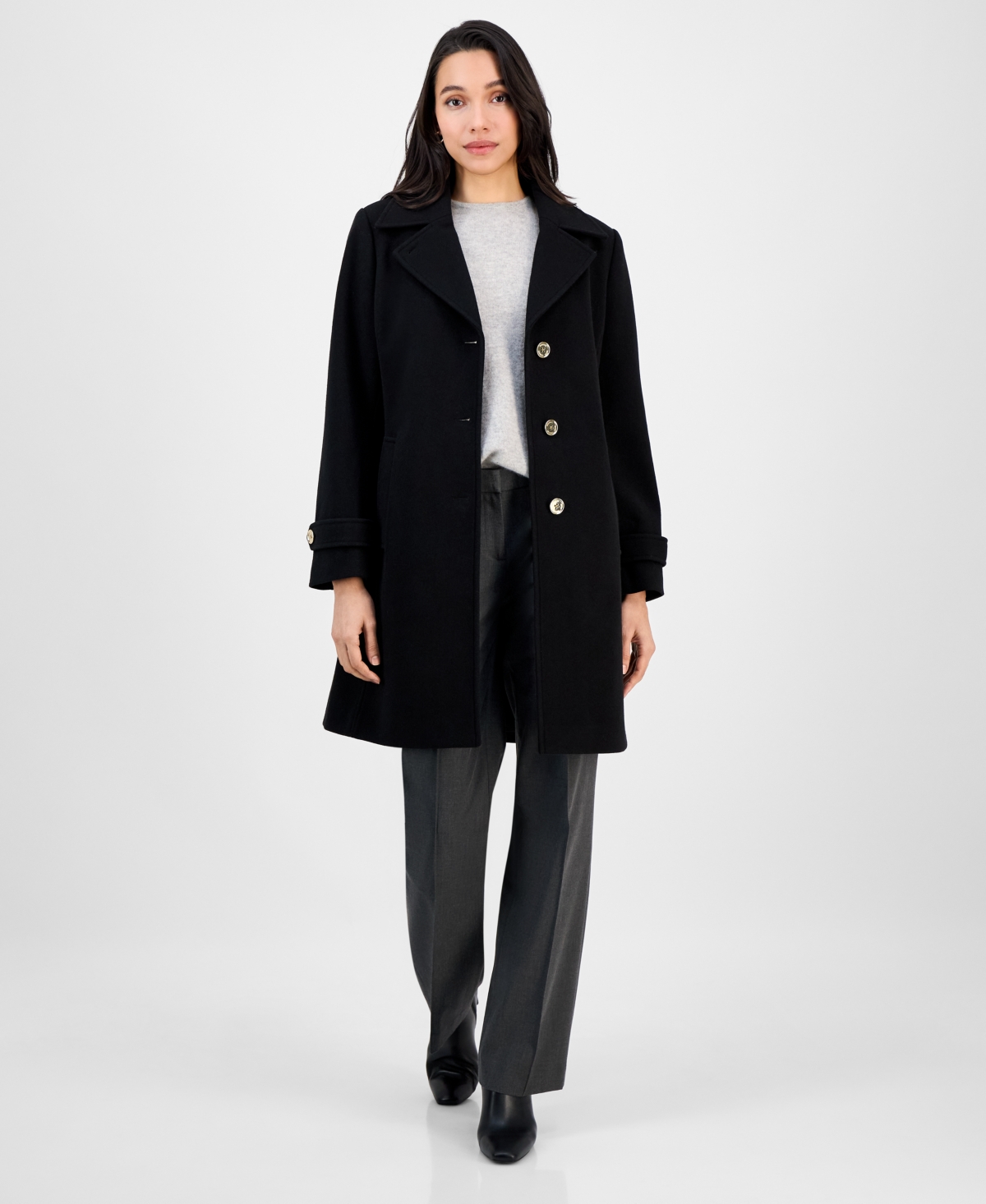 Michael Kors Women's Single-Breasted Button-Front Coat