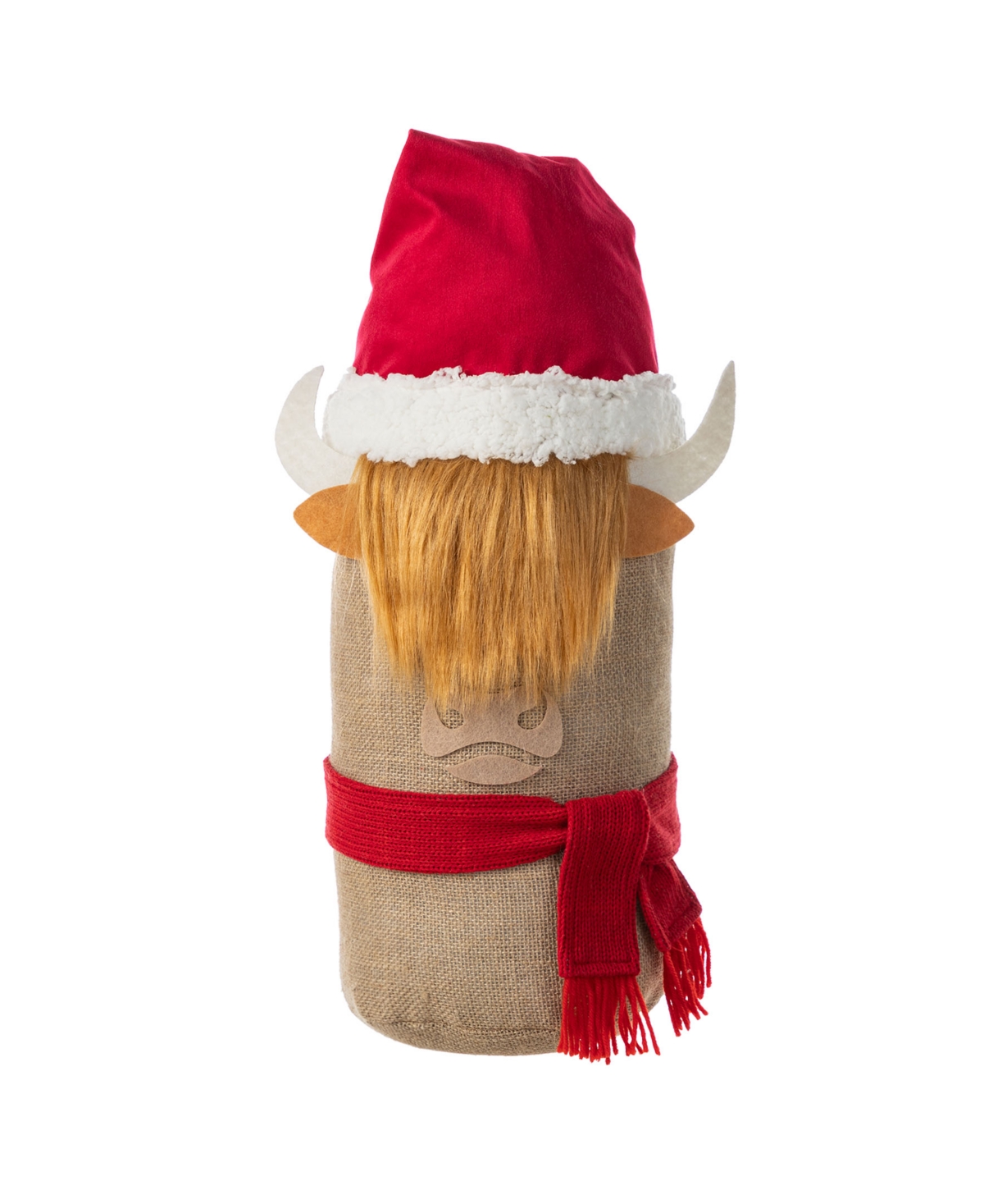 20" Polyester Christmas Linen Highland Cow Doorstop Porch Decor - Multi