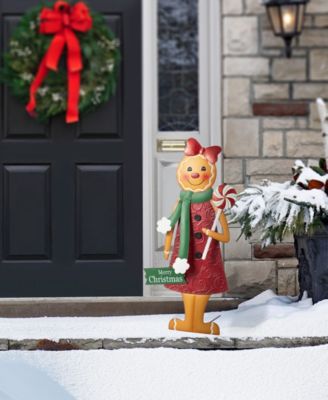 36" Metal Christmas Gingerbread Man Yard Stake