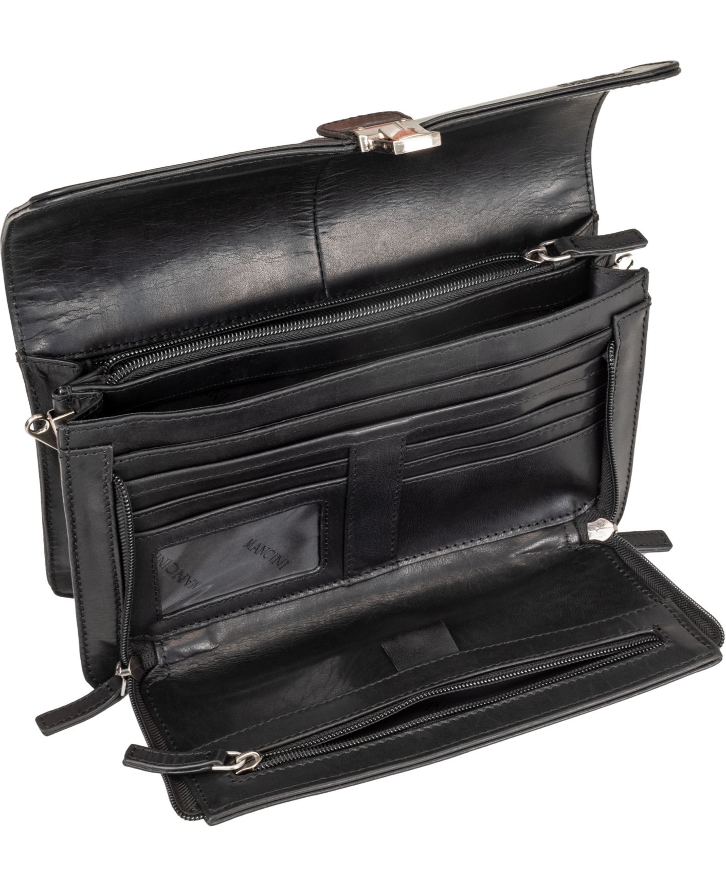 Мужская сумка Mancini Buffalo Front Organizer, цвет: Чёрный — фото 4