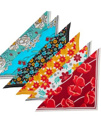 Floral Pattern 22" x 22" 6-Pack Bandana Set