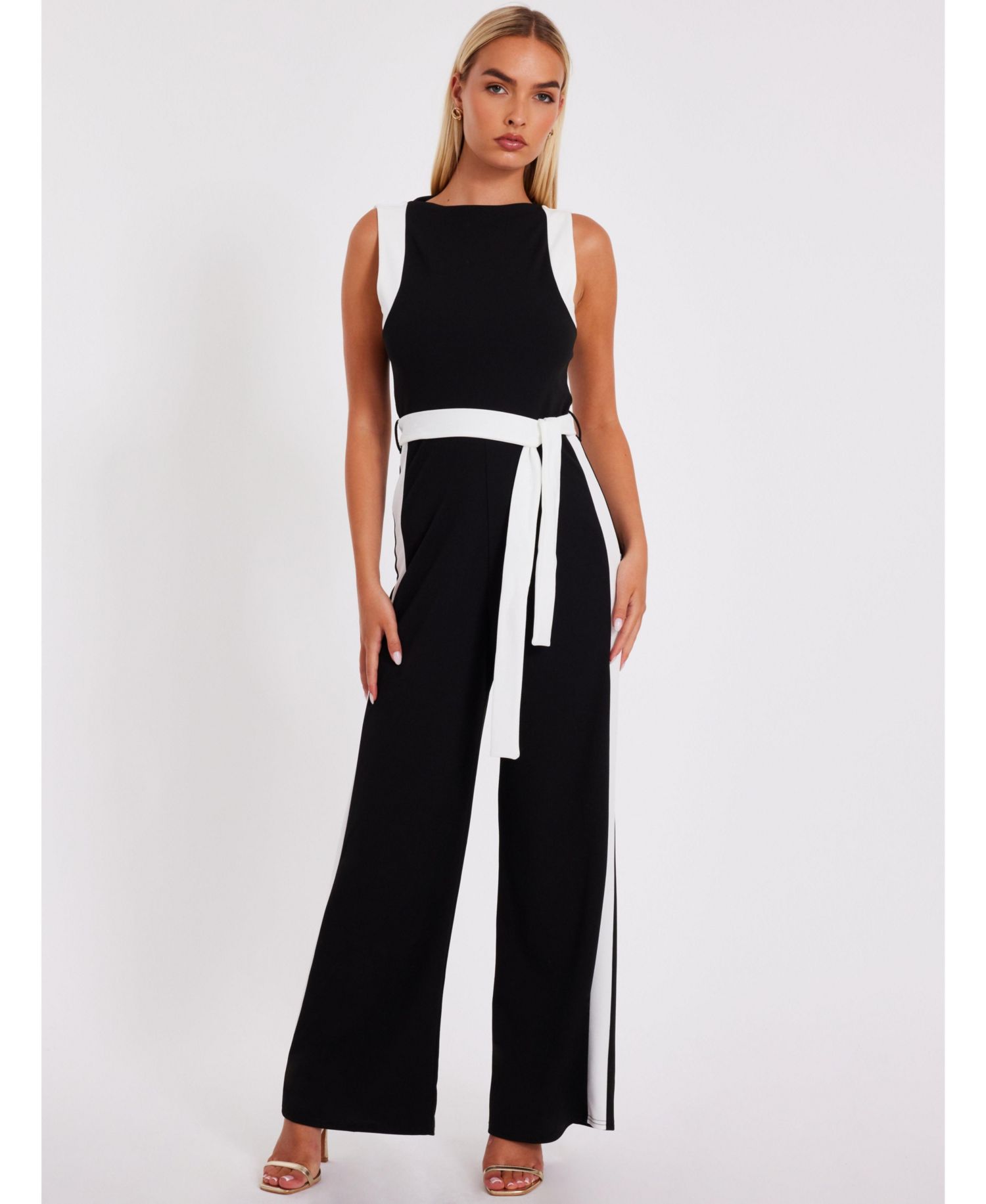 Women's Contrast Palazzo Jumpsuit