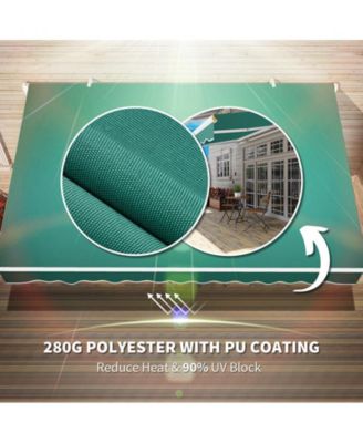 13' x 8' Manual Retractable Awning Sunshade Shelter,