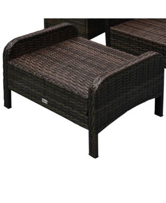 5-Piece Outdoor Rat Patio Set with Table,