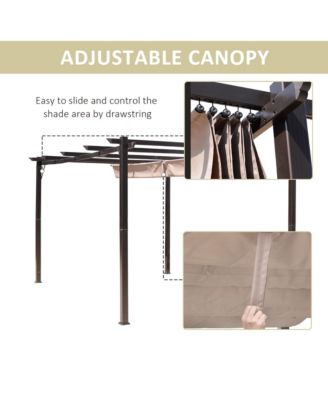 10' x 13' Pergola with Retractable Shade Canopy, Aluminum,