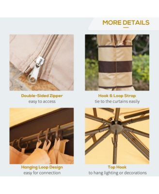 10' x 12' Steel Fabric Outdoor Patio Gazebo Vented Roof w/Mesh Sidewall