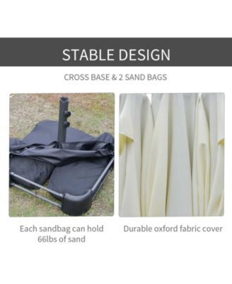 15' Backyard Double-Sided Steel Fabric Market Garden Umbrella