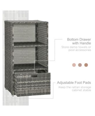 PE Rat Pool Towel Rack with 2 Storage Shelves Basket