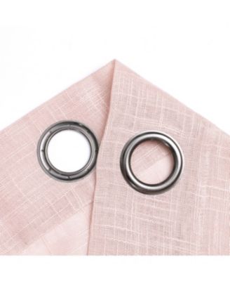 2 Pack Lux Thread Premium Woven Grommet Top Sheer Curtain Panels - Spice