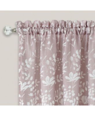 Watercolor Lillies & Cherry Blossoms Floral Charlotte Pastel Semi Sheer Single Window Curtain Panel
