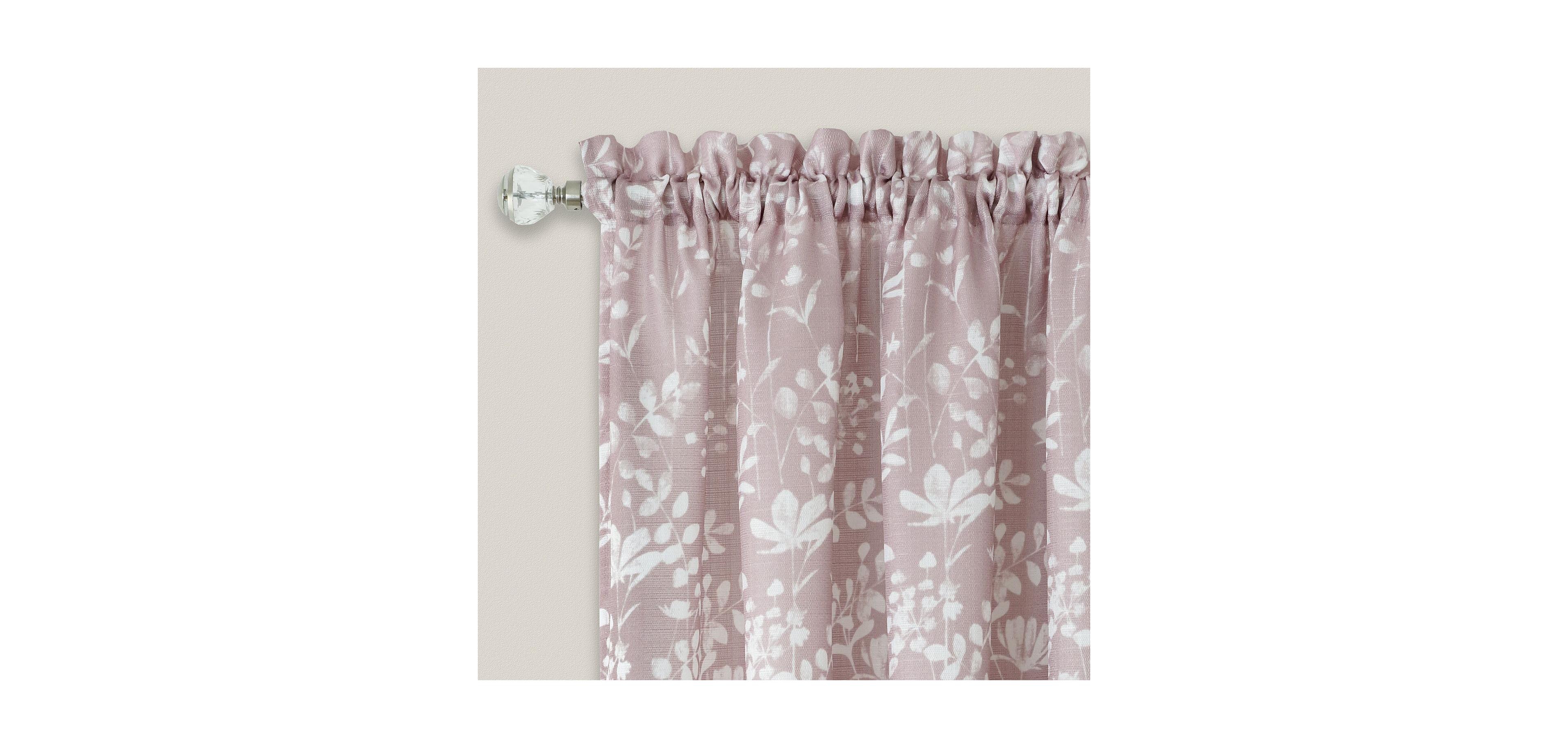 GoodGram Watercolor Lillies & Cherry Blossoms Floral Charlotte Pastel Semi Sheer Single Window Curtain Panel
