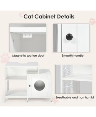Cat Litter Box Enclosure - Hidden Washroom White