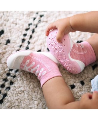 Infant Girl Breathable Washable Non-Slip Sock Shoes Sneakers - Pink