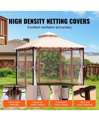 Outdoor Gazebo with Durable Metal Frame and Full Mosquito Netting – Fits 6 to 8 People for Patio or Garden Use