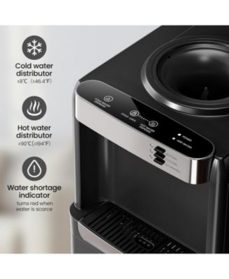 Water Cooler with Ice Maker &amp;#x2013; 33lbs/Day, Fits 2&amp;#x2013;5 Gallon Bottles, Child Lock, Energy-Saving, for Home &amp; Office