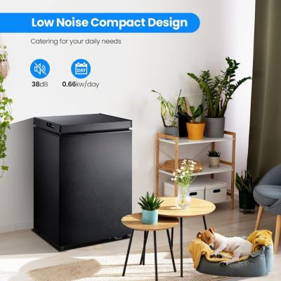 2.8 Cubic Chest Freezer  Feet Compact Freezer with 3 Removable Baskets, Free Standing Top open Door Deep Freezer, Adjustable Temperature for Home Dorm, Bar, Basement, Kitchen