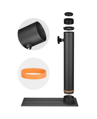 EZ GO 20ft Telescopic Flag Pole Kit Wheel Tire Mount Stand Upgrade Rotating Lock Outdoor Camper RV Tailgate Black