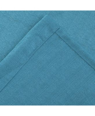 Semi Sheer Flax Styled Turquoise Rod Pocket Single Window Curtain Panel - 52 in. W x 84 in. L