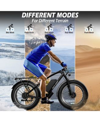 Dual Motor Electric Bike for Adults 50MPH, 26  x4   Fat Tire All Terrain Ebikes, 7-Speed Gear Electric Bicycle for Men & Women